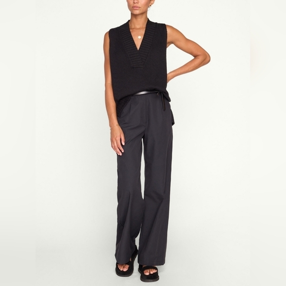 Brochu Walker Tank Sweater Vest Lightweight Cotton Linen Knit XS Camel Tan Beige - Picture 8 of 10